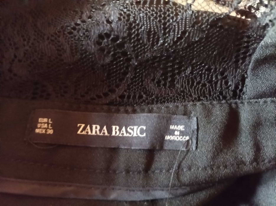 Kombinezon czarny z koronką Zara Basic rozm L*