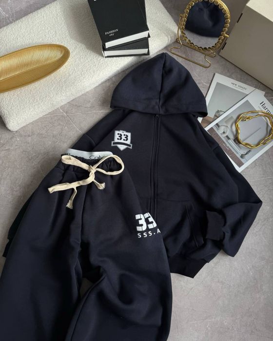 Жіночий костюм з лого резинкою,костюм на флісі, теплий зимовий костюм