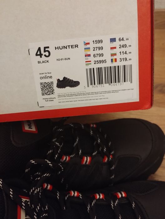 Męskie buty trekkingowe Hunter rozmiar 45