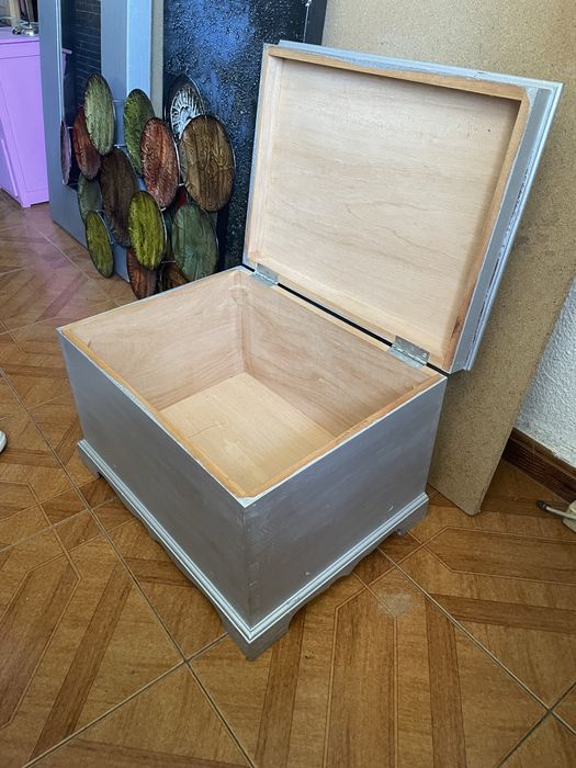 Bau prateado  para arrumacao/ decoracao