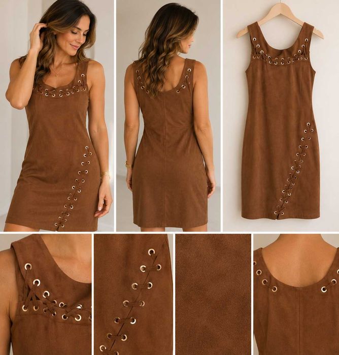 Vestido Suede Camel/Castanho