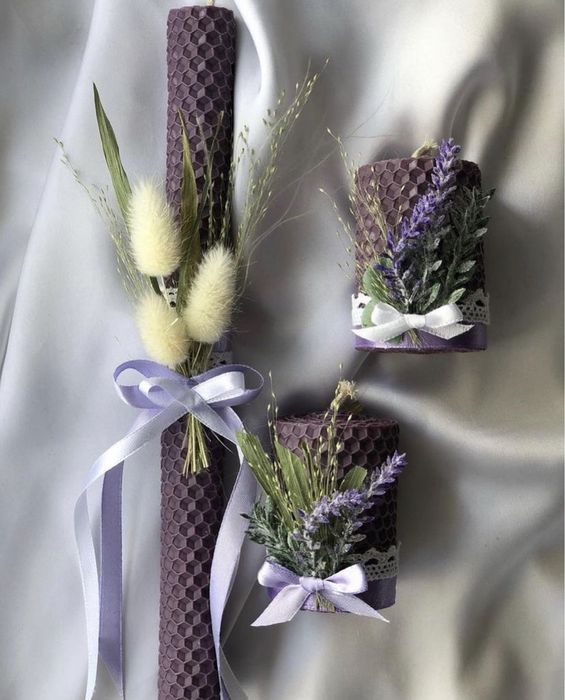 Свічки з вощини та соєвого воску