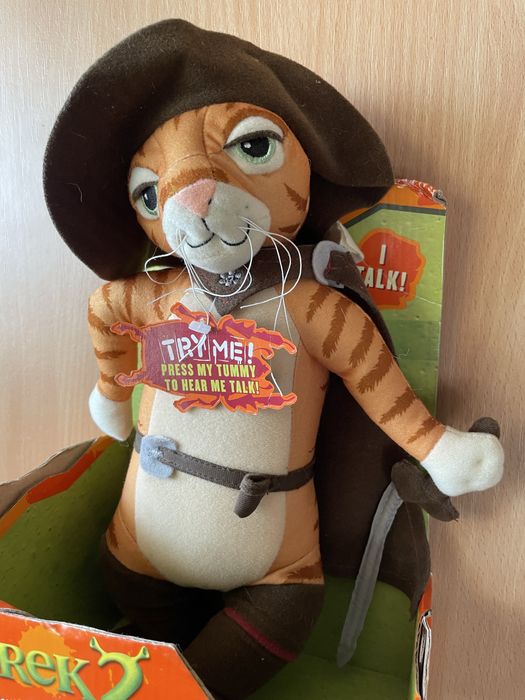 Говорящий Кот в сапогах из мультфильма «Шрек 2», мягкая игрушка