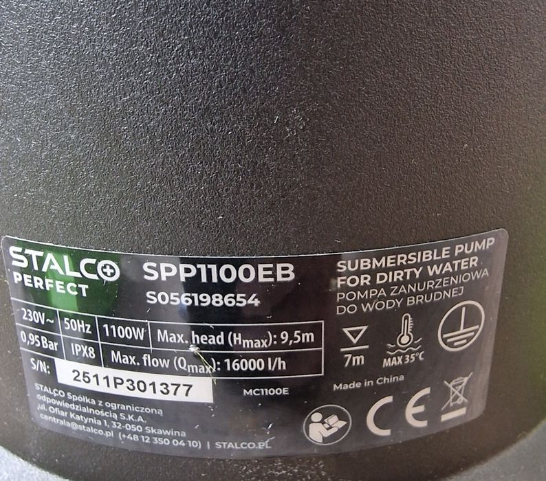 Pompa do wody brudnej, STALCO