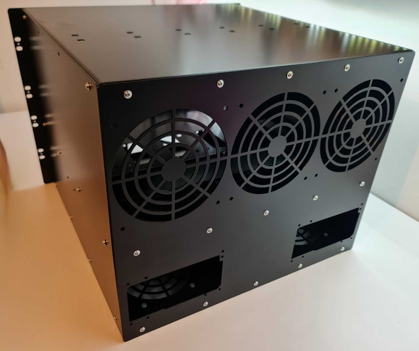 Obudowa RACK do szafy 19 cali, HOME LAB , KRYPTO , AI, 6 x GPU, 2x PSU