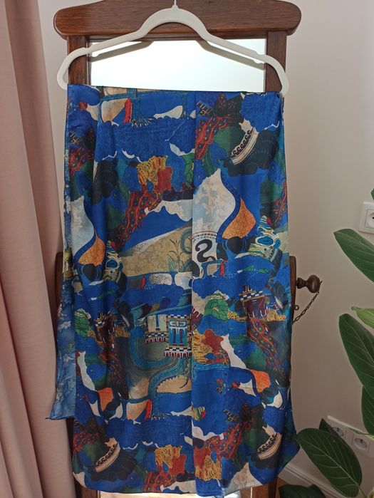 Dwustronny jedwabny szal 160x75cm
