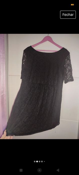 Vestido preto de renda novo - com forro