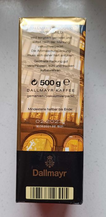 Kawa mielona Dallmayr 500 g Naturmild. 100% arabica.