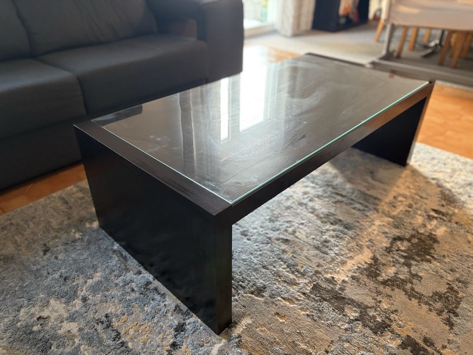 Mesa centro sala com tampo de vidro