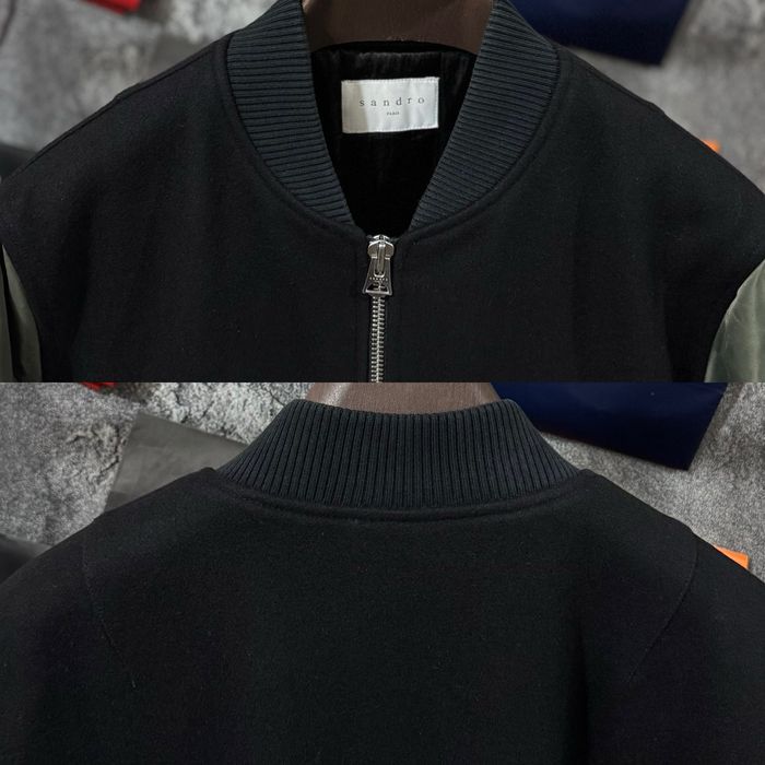 Куртка жіноча Бомбер Sandro Paris Bomber Wool Zip Jacket чорний хакі M