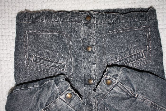 Курточка джинсов.теплая на флисе ф H&M на реб-ка 2/3лет р-92/98