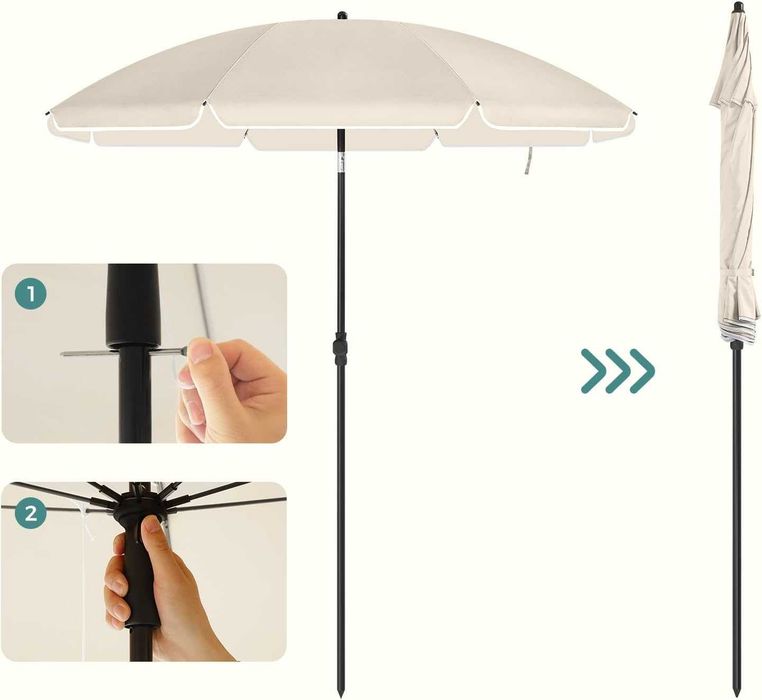 Nowy parasol / śr. 160cm /  uchylny / regulowany / SONGMICS / W1219!