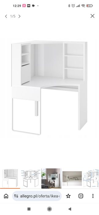 Biurko narożne z nadstawką IKEA