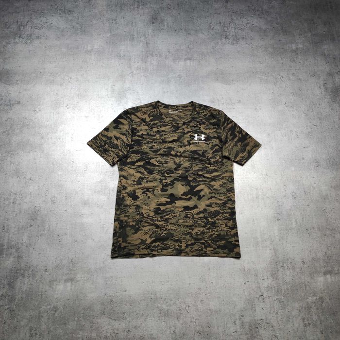 MĘSKA Koszulka Sportowa Loose Moro Camo Kamuflaż Under Armour Logo