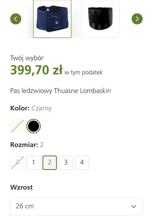 Pas lędźwiowy podtrzymujący