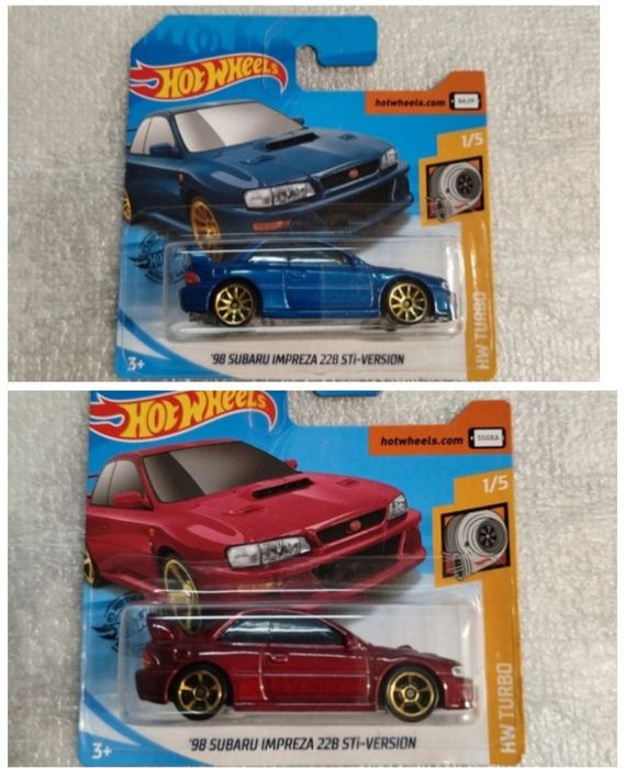 Conjunto de 2 hot wheels 98 subaru impreza 22b sti-version