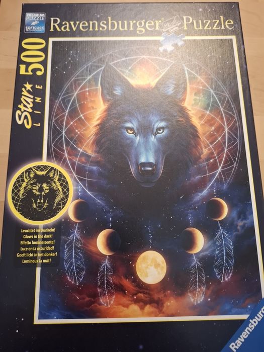 Puzzle 500 świecące w ciemności Wilk