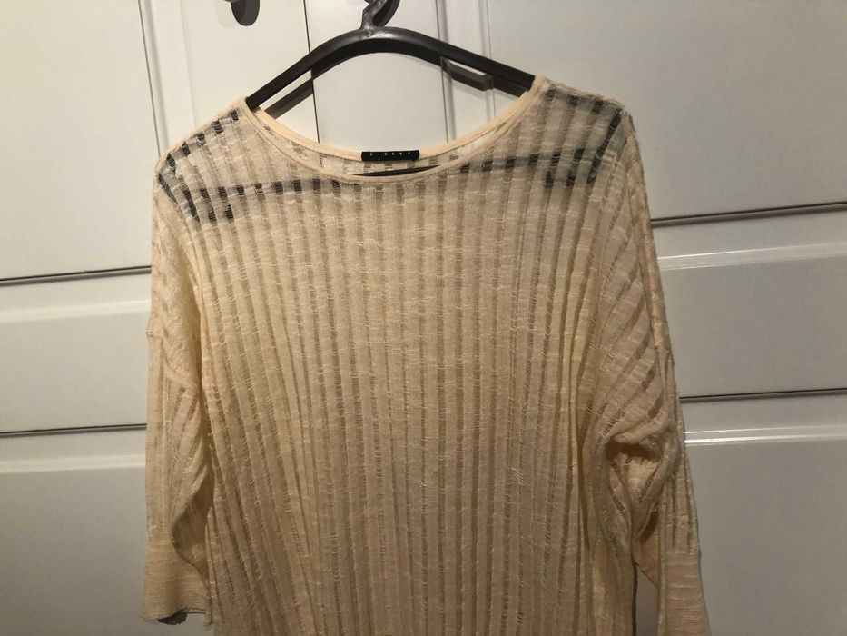 Blusa beije em malha SISLEY, viscose, tamanho S