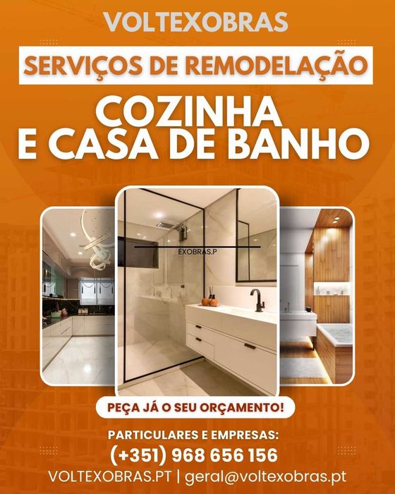 Remodelação geral de apartamentos, casas de banho e de cozinhas