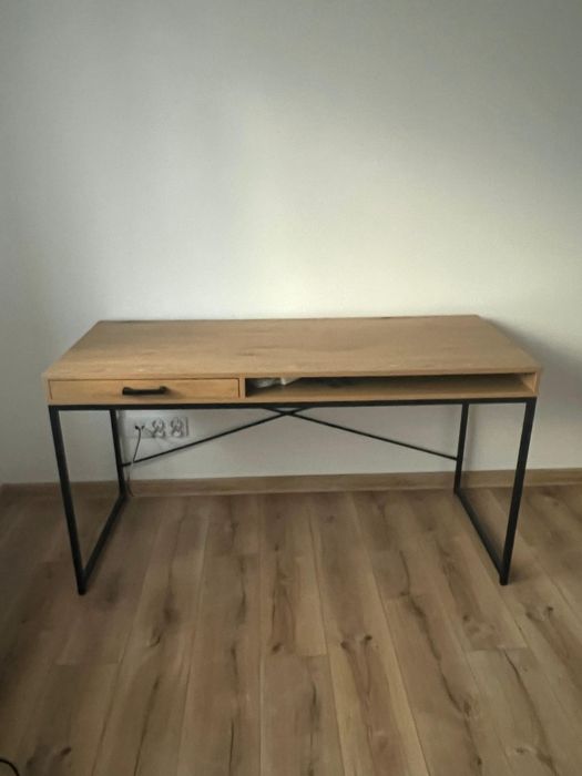 Biurko Seaford 140 czarny mat / dziki dąb LOFTOWE SUPER STAN