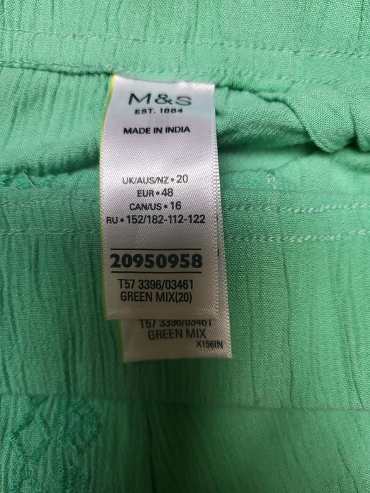 Zielone spodenki M&S w rozmiarze 48
