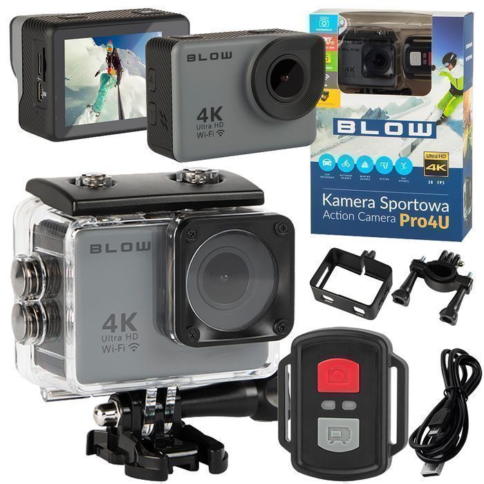 Kamera sportowa Blow Pro4U 4K Wi-Fi + wodoodporna obudowa + pilot