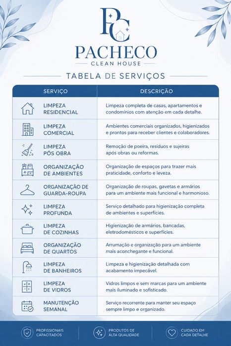 Oferecemos serviço de limpeza