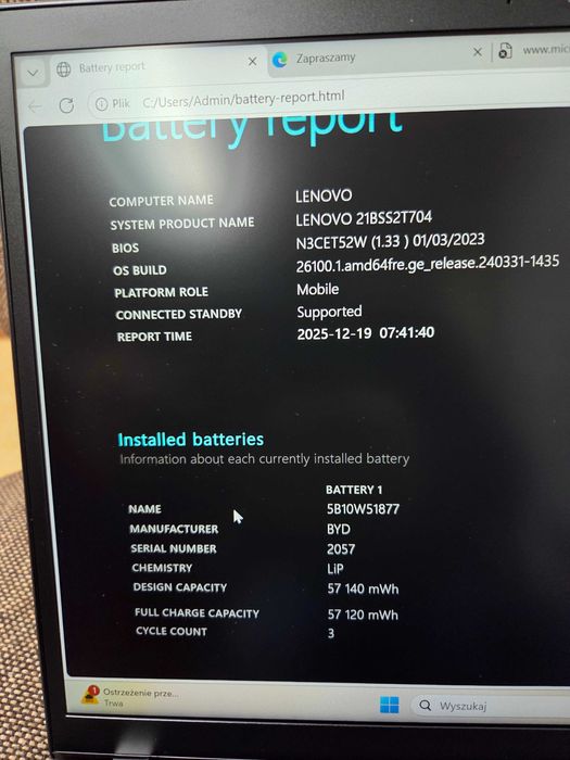 Laptop Lenovo THINKPAD T14 G3 I5-1245U/16GB RAM/256GB/LTE jak nowy