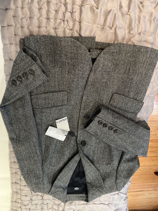 Elegante conjunto saia e casaco senhora em pura lã novo