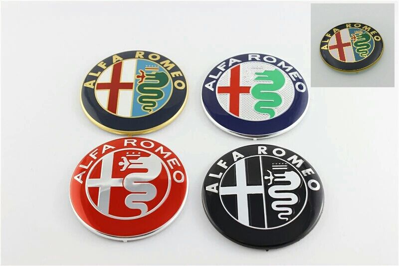 Simbolo logo alfa romeo 74mm em aluminio guilietta , gt , 147 , 159
