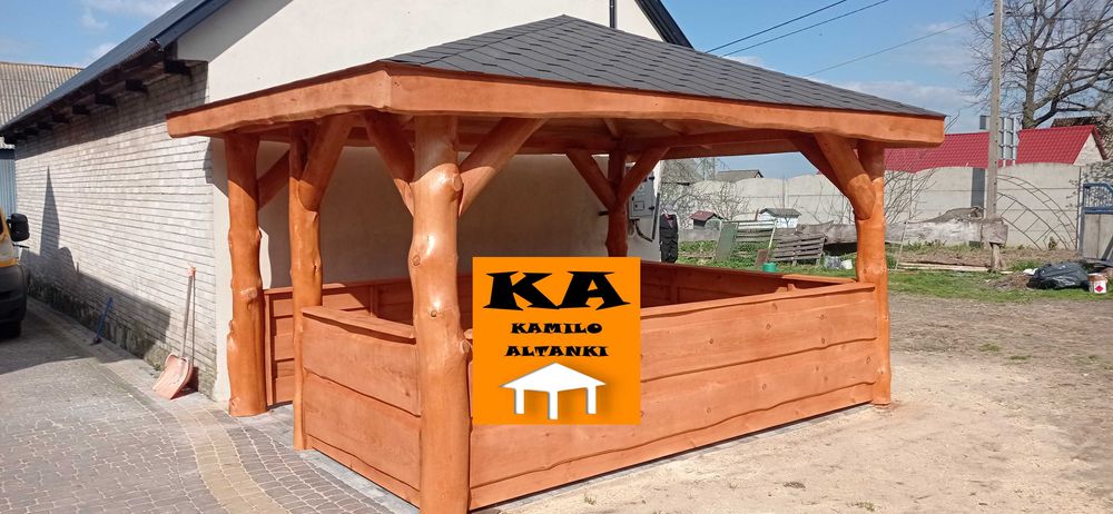 Altana ogrodowa na grubym balu