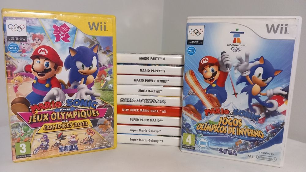 Jogos wii, mario kart, just dance, new super mario bros