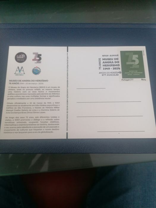 Bilhete postal, selo e carimbo comemorativos