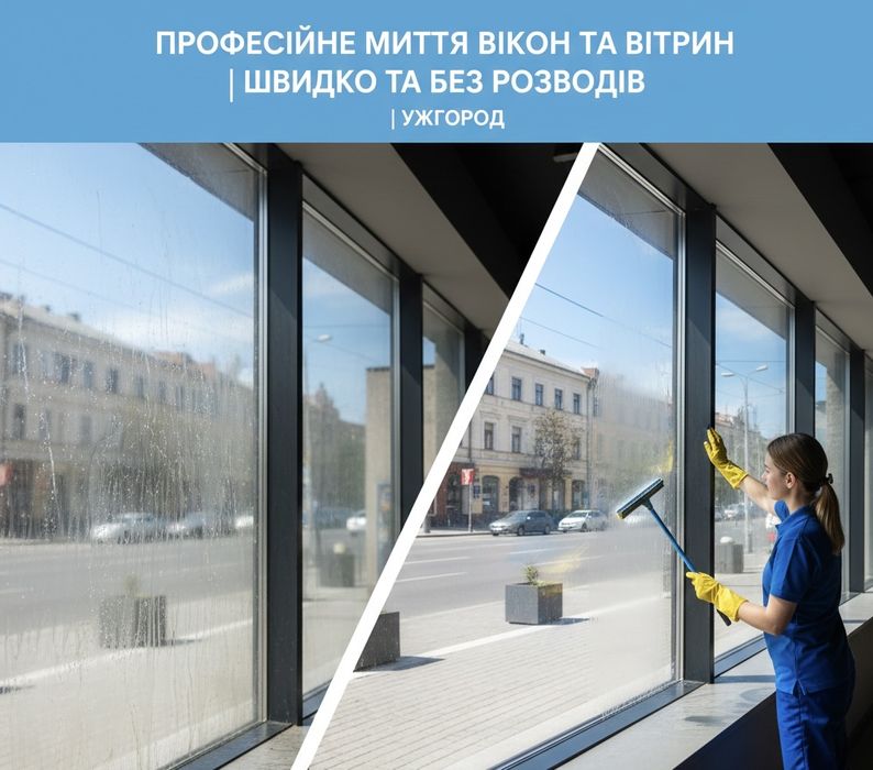 Професійне миття вікон та вітрин | Швидко та без розводів