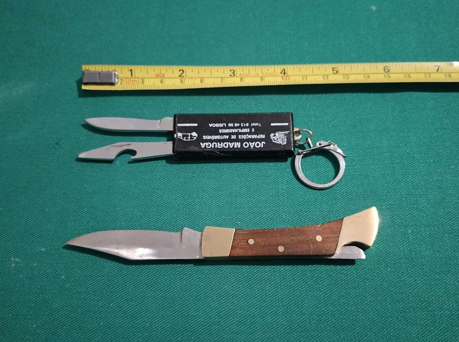 Belo Canivete artesanal vintage, sem marca + porta chaves