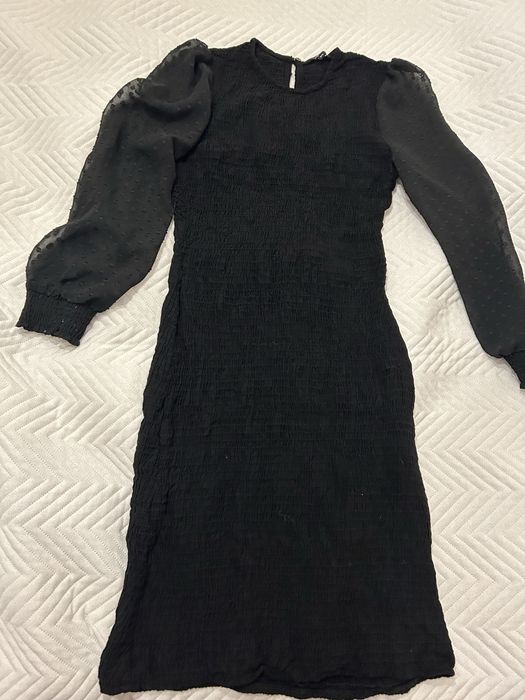 Sukienka Desigual mala czarna przezroczyste rekawy rozmiar XS