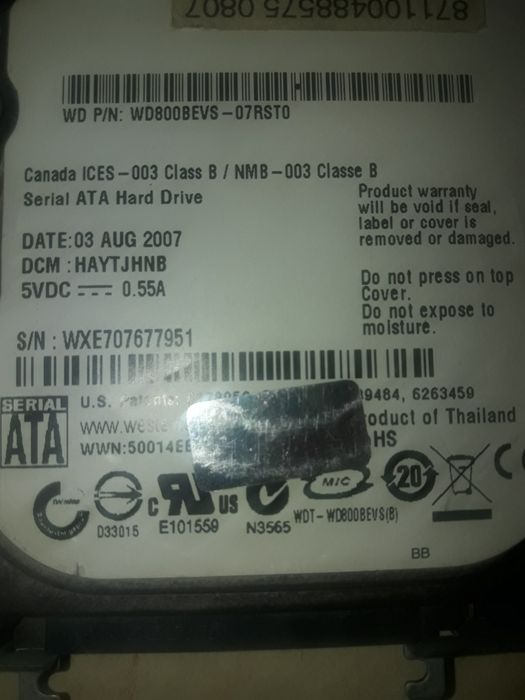 Hdd для ноута 80 гігабайт рідкісний робочий