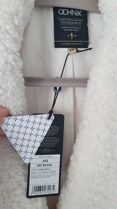 Futro damskie Ochnik XXS oversize nowe