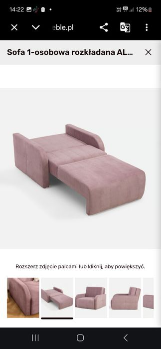 Sofa jednoosobowa rozkładana  Alaska