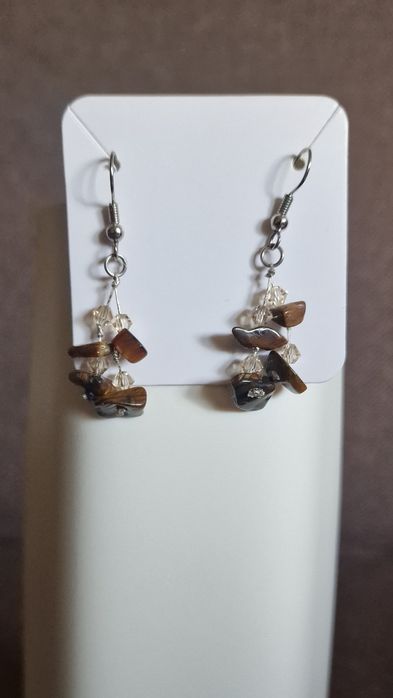 Kolczyki kamienie z kryształkami