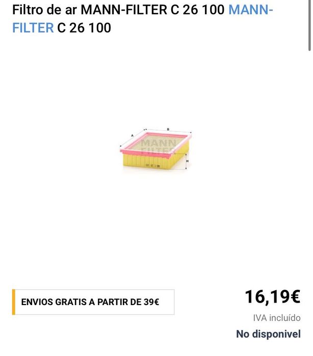 Filtro de ar Mann-filter
