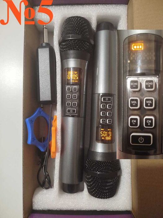 Безпровідні радіо мікрофони бездротові для караоке UHF акумуляторні