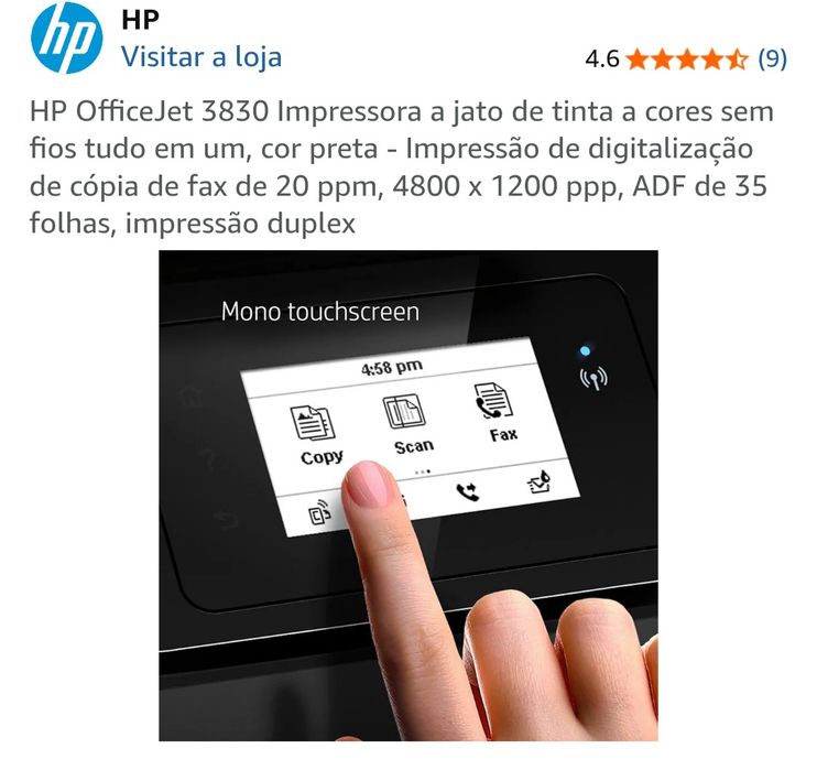 Impressora HP OfficeJet 3830