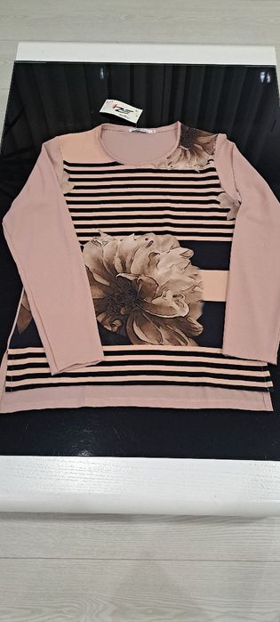 Blusa de senhora Rosa e castanho