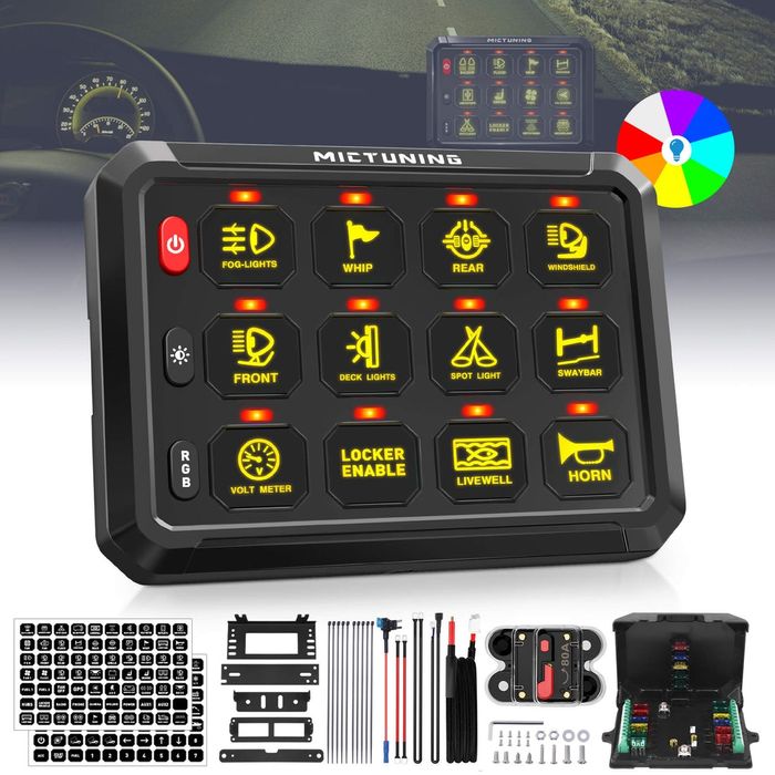 Mictuning P1s RGB 12 Gang 5" Switch Panel