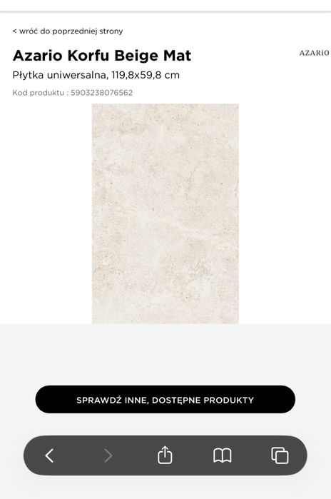 AZARIO KORFU BEIGE MAT 119,8x59,8x0,8 (25m2)