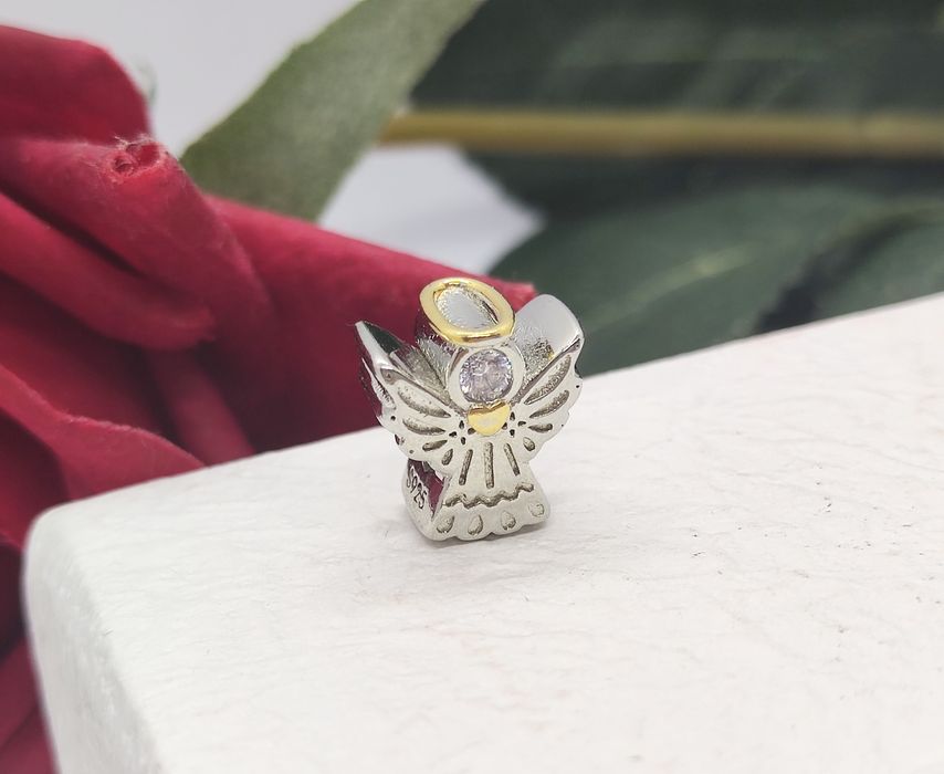 Charm's zawieszka dwustronny anioł aniołek S925