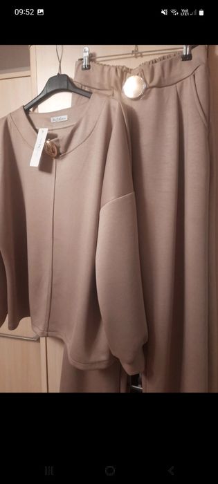 Komplet elegancki fango z szeroką nogawką uni