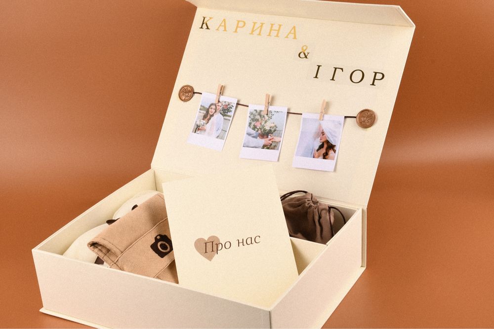 Подарунок на весілля, memory box, для наречених