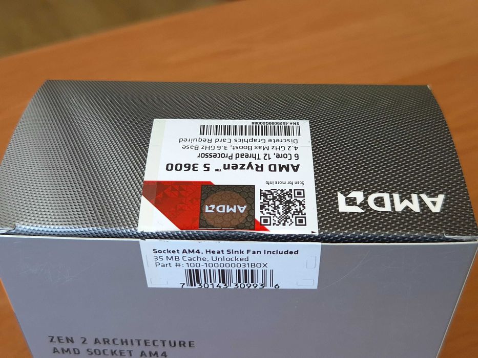 AMD Ryzen 5 3600 3.6GHz / 32MB (100-100000031BOX) sAM4 BOX